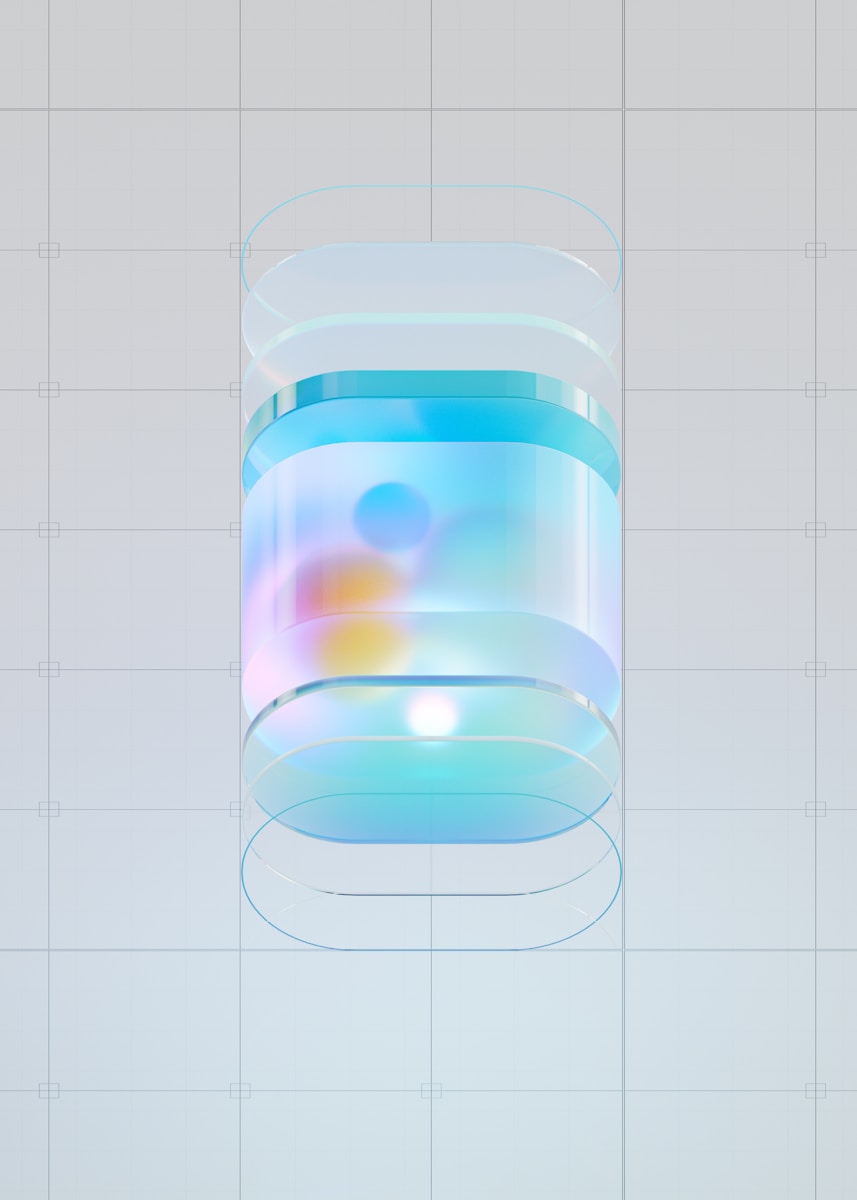 A blue and white object hanging from a ceiling